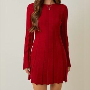 1 LEFT!! FIRE BURNING RED LONG SLEEVE DRESS